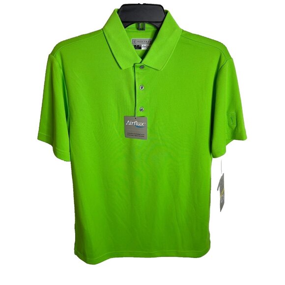 PGA TOUR $52 Men Airflux Mesh Golf Polo Shirt Size L Green Flash - Picture 2 of 10